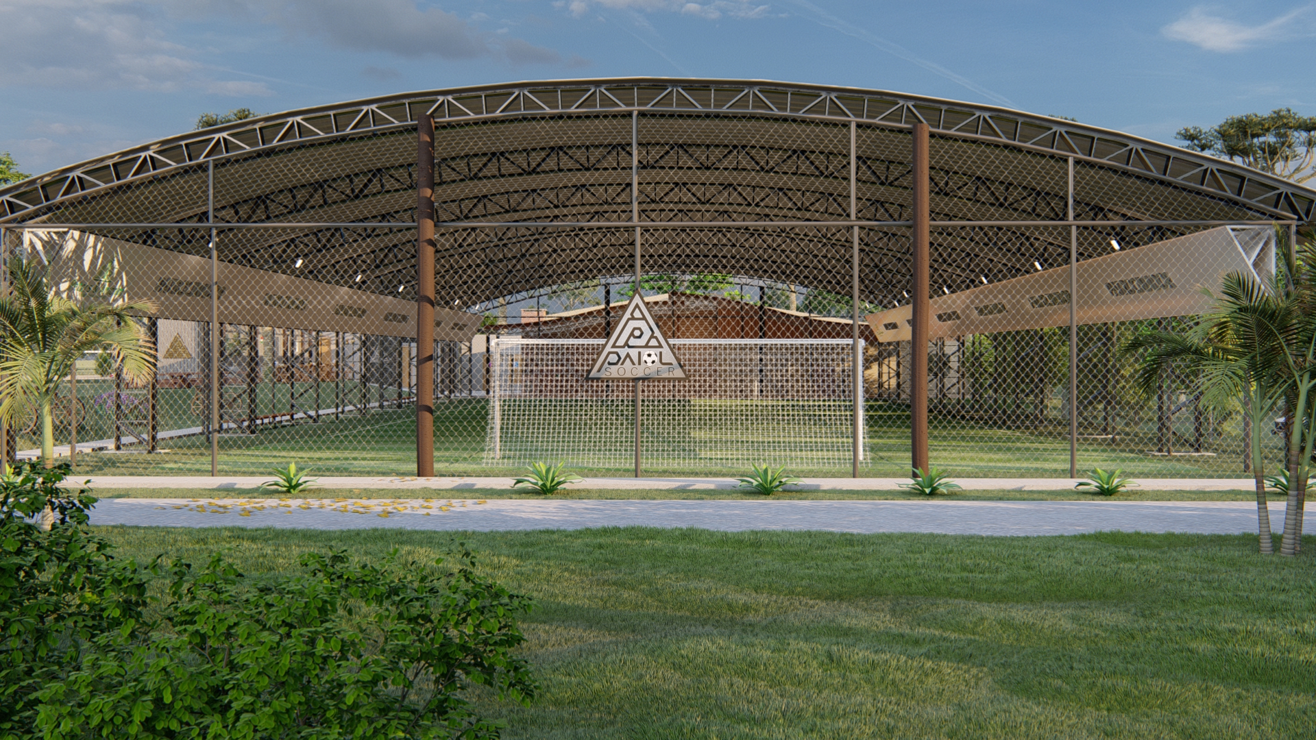 Projeto de quadra de futebol society comercial em Rio Negro PR